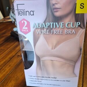 Felina Adaptive Cup Wire Free Bra 2 Pack Nude And Black